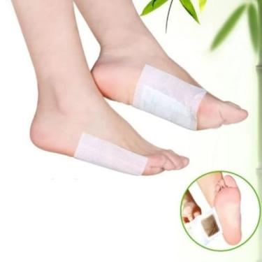 Imagem de Kit 100 Und Adesivos Detox Eliminador de Toxinas Natural Para Saude Pes Kinoki Patch Desintixicante Almofadas Alivio Dor