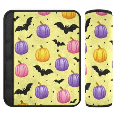 Imagem de Burbuja Almofadas de cobertura de cinto de segurança de carro coloridas abóboras macias e confortáveis para alça de ombro de assento, 1 par pequeno