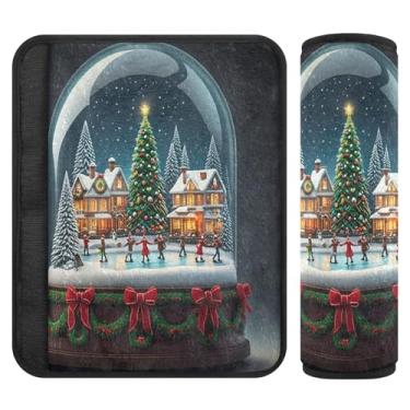 Imagem de Burbuja Capa para cinto de segurança de carro Snow Globe Protetor de cinto de segurança macio confortável para alça de ombro de assento, 1 par pequeno