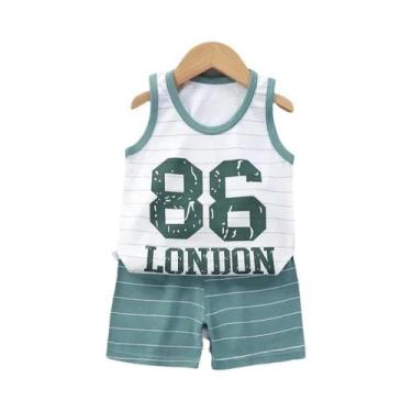 Imagem de Conjunto De Roupa Infantil De Verão Para Meninos E Meninas, Camisetas,