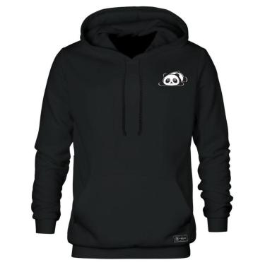 Imagem de Blusão Moletom Calttony Canguru Panda com Capuz e Bolso-Unissex