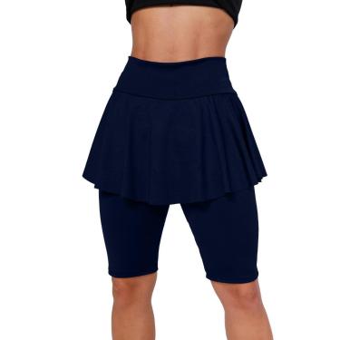 Imagem de Bermuda Basica Ciclista Saia Babado Tapa Bumbum Fitness Academia WOLFOX Em Suplex Poliéster-Feminino