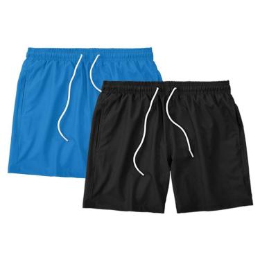 Imagem de Kit 2 Shorts Masculino Liso Básico Bermuda Tactel Água Praia Treino Academia Corrida-Masculino
