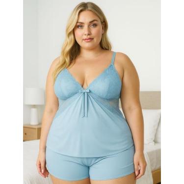 Imagem de Baby Doll Plus Size Espera Marido Short - c12 SIMONE, Frozen, 46 M