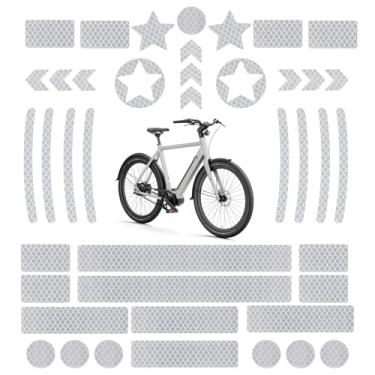 Imagem de 1 peça de adesivos refletivos de listras de advertência, kit de várias formas, adesivos fluorescentes à prova d'água para motocicleta, carro, capacete de visibilidade noturna, decalques para uso ao ar