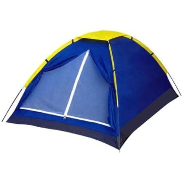 Imagem de Barraca de Camping para 2 Pessoas, Azul, 145x200x105cm, com Tela Mosquiteiro e 1 Janela, Fácil de Montar