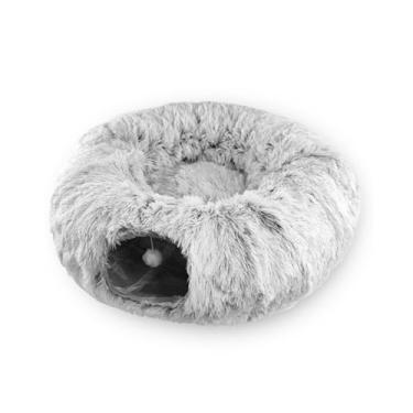 Imagem de Cama de Tunel para Gato Peekaboo Caverna Brinquedo - Pelúcia Dobrável Quente Inverno Gatos Design Multifuncional com Fundo Desmontável Amantes
