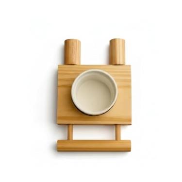 Imagem de Comedouro em cerâmica estilo gaiola para papagaios, periquitos e agapornis, garantindo segurança e higiene. (Plástico Reforçado,Comedouro Individual)