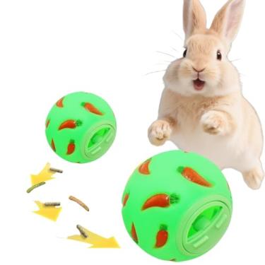 Imagem de Copfeu 2 bolas de petisco de coelho, brinquedos de abertura ajustável para coelhos, porquinhos-da-índia, ouriços, pequenos animais de estimação, brinquedos interativos resistentes à mastigação (verde)