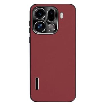 Imagem de HAOMRIYL Capa para Oppo Find X9/X9pro, cobertura completa de proteção de lente de couro fino borda de dissipação de calor capa anti-queda, vermelha, X9Pro