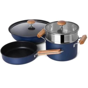 Imagem de Conjunto de Panelas 6 Peças - Azul - LWG