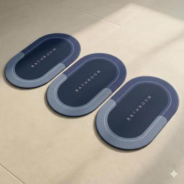 Imagem de Kit 3 Tapete Mágico Super Absorvente Antiderrapante 60x40cm Secagem Rá