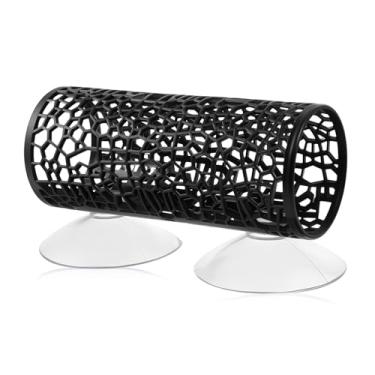 Imagem de FNANJWQ Acessórios para tanque de peixes Betta, tubo de natação preto oco túnel de aquário com bordas macias Betta abrigo, caverna segura para pequenos peixes, camarões, decoração de aquário, tubo