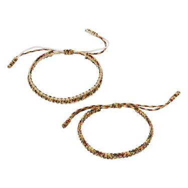 Imagem de PATIKIL Pulseiras trançadas feitas à mão, pulseiras de corda trançada ajustáveis, pulseiras tibetanas de proteção da sorte, One Size, Nylon, Sem Pedra Preciosa