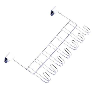 Imagem de Cabide Organizador de Porta 7 Lugares para Toalhas e Roupas Gancho Cromado sem Furar Ideal para Banheiro e Quarto