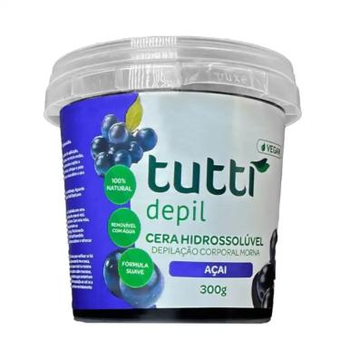 Imagem de Cera Depilatória Hidrossolúvel Açaí Tutti Depil 300g