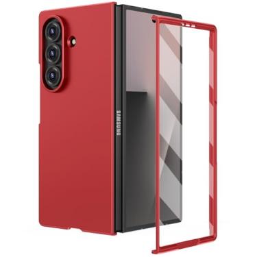 Imagem de Ruky Capa para celular Z Fold 7 completa, [Não serve para Z Fold 6] Capa protetora rígida de policarbonato com protetor de tela integrado e suporte para carregamento sem fio para celular feminino para