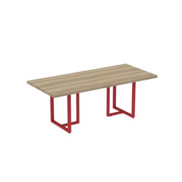 Imagem de Mesa Reunião Retangular 2000x900mm Pe40tub Noce Naturalle-vermelho