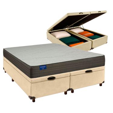 Imagem de Cama Box Bau Blindado Queen + Colchão D33 Orthotech Inducol