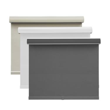 Imagem de SCHRLING Persianas de rolo sem fio para janelas, cortinas de janela com filtro de luz free-stop com proteção UV Cortinas de tecido com isolamento térmico para casa, escritório, cinza, 63,5 cm L x