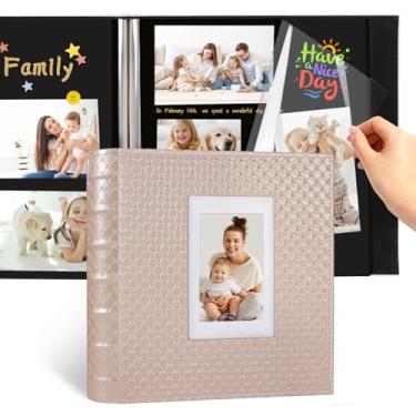 Imagem de RECUTMS Álbum De Fotos Autoadesivo, Vários Tamanhos, 4X6, 5X7, 8X10, Faça Você Mesmo, Scrapbook, 30 Páginas, Couro Granulado, Foto Bebê, Família, Casamento, Aniversário, Livro (Rosa)