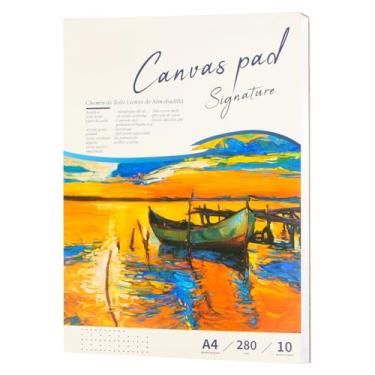 Imagem de Bloco de papel de lona para tintas acrílicas e a óleo, 23 x 30 cm, 10 folhas de papel de tela, superfície de desenho e pintura de artistas