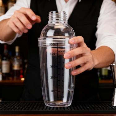Imagem de Coqueteleira, coqueteleira de 500 ml, o copo tem marcações, coqueteleira de plástico profissional Margarita Mixer, kit de presentes de barman.