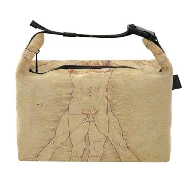 Imagem de TSENQUE Lancheira personalizada Leonardo da Vinci Vitruvian masculina para mulheres adultas lancheira isolada macia personalizada lancheira para trabalho