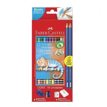 Imagem de Lápis de Cor Ecolápis Bicolor 12 Lápis/24 Cores-Faber Castell - Faber-