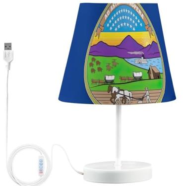 Imagem de TSENQUE Candeeiro de mesa de cabeceira personalizado com bandeira do estado do Kansas Lâmpadas de cabeceira LED para mesa de cabeceira recarregável por USB, lâmpadas de quarto de crianças estéticas