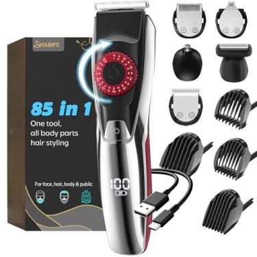 Imagem de Voukad Aparador de bigode de barba com 5 acessórios, 40 precisões ajustáveis, à prova d'água, tempo de execução de 240 min - Aparador de pelos corporais pessoais para homens e mulheres, escolha de