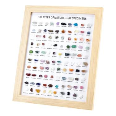 Imagem de PH PandaHall 100 peças caixa de coleção de pedras naturais coleção de pedras preciosas de cristal natural caixa de exibição de amostra de rocha decoração de pedra preciosa caixa de sombra para