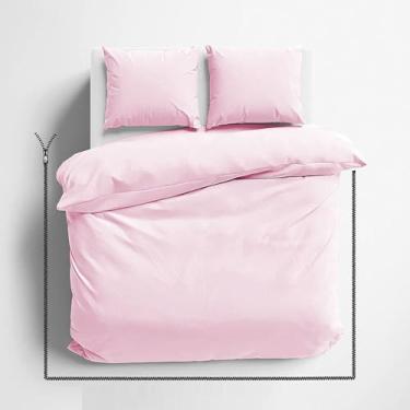 Imagem de Conjunto de capa de edredom com zíper tamanho queen - fecho de zíper de 3 lados com conjunto de capa de edredom de microfibra macia, capa de edredom tamanho queen (228 x 228 cm) e 2 fronhas (50 x 76