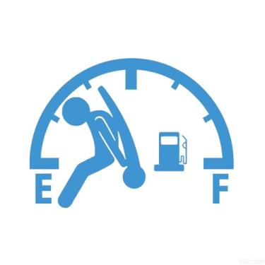 Imagem de Adesivo de vinil engraçado com tampa de tanque de combustível, adesivo vazio refletivo à prova d'água de alto consumo de gás/medidor de combustível, universal para carros, caminhões SUV (azul)