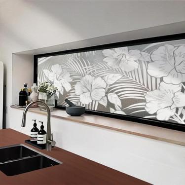 Imagem de Chicskin Película de privacidade de janela tropical fosca 3D sintética para porta e janela de vidro, hibisco 3D de 43 x 200 cm