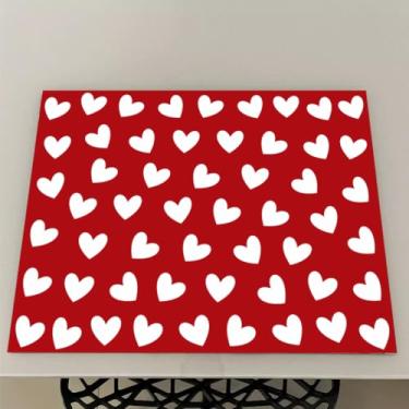 Imagem de Jogo Americano Natal Souplast Impermeável Lona Kit 4 6 8 10 ou 12 Unidades Mesa Posta (Coração 11,10 Peças)