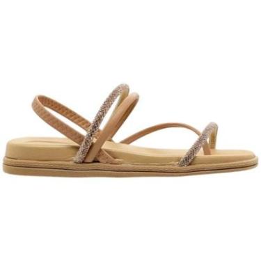 Imagem de Sandália Beira Rio Feminina Strass Com Brilho Branco-Off-Feminino