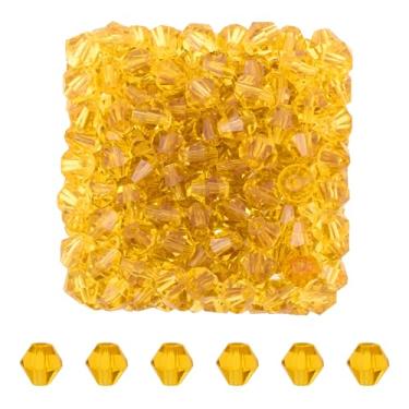 Imagem de Mandala Crafts Contas de cristal bicone de ouro de 8 mm – 200 contas de vidro facetadas para fabricação de joias, pulseiras, colares, brincos e contas