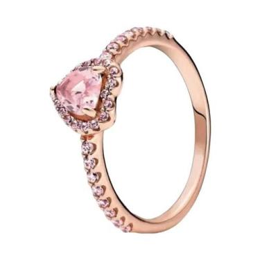 Imagem de Anel Em Forma De Coração Com Pedra Vermelha Em Prata Esterlina 925 Cor