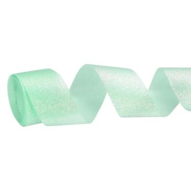 Imagem de PATIKIL Rolo de fita de glitter metálico, 2,5 cm x 10 metros, fita brilhante de um lado, rolos de tecido de embrulho de presente para artesanato faça você mesmo, buquê de casamento, festa, decoração