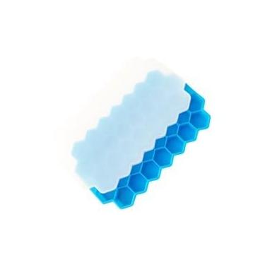 Imagem de Forma de Gelo Cubo de Silicone Alimentício Sem BPA | Fácil Desmoldagem | Anti-Stress & Brinquedo Sensorial | Ideal para Drinks e Cozinha (Retângulo-Azul,1 peça)