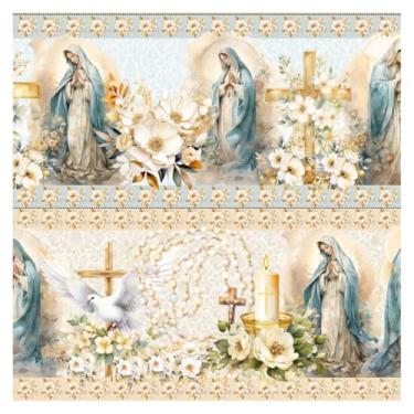 Imagem de Tecido Tricoline Digital Barrado Cheia de Graça 100% Algodão