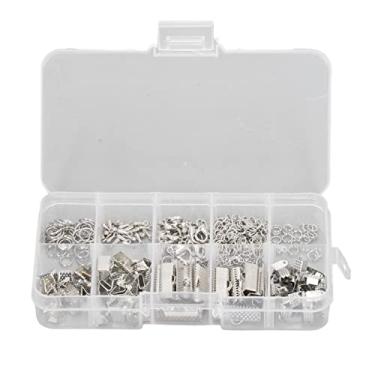 Imagem de Ainoli kit de fabricação de jóias de metal cauda corrente fivela clipe caixa de armazenamento jóias miçangas fazendo conjunto para colares pulseiras (Branca)