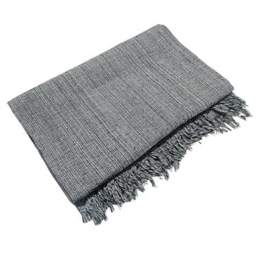 Imagem de Manta de Sofá Gigante 210x120cm em Algodão – Manta Artesanal para Sofá e Cama Decorativa(Preto Mesclado)