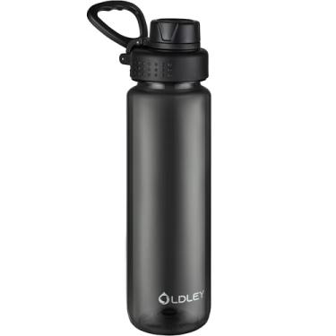 Imagem de OLDLEY Garrafa de água de 946 ml, garrafa de água esportiva Tritan com alça de transporte e tampa de bico, garrafas grandes à prova de vazamento e livre de BPA para casa, viagens, escola, ao ar livre