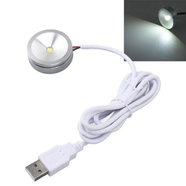 Imagem de Lâmpada LED Showcase Mini USB Spotlight 1W LED Display Light com cabo de 1,3 m para armários de joias expositores prateleiras (luz branca)
