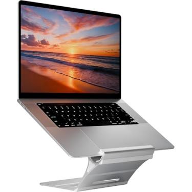 Imagem de Elestoria Suporte flutuante para laptop de mesa | Suporte ergonômico para laptop e suporte de computador portátil | Serve para MacBook e laptops 13, 14, 15, 16, 17 polegadas | Prata