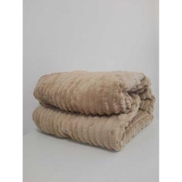 Imagem de Cobertor Manta Canelada Casal Luxo Alto Relevo - Aconchegante e Lavável em Máquina (BEGE)