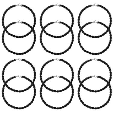 Imagem de 12 peças de tiras elásticas para botas, blusas, laços de perna militares, ligas militares com ganchos de metal (preto)