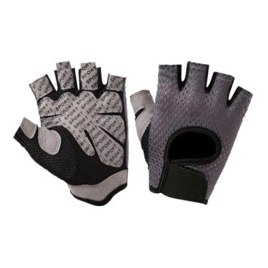 Imagem de 1 par de luvas antiderrapantes de meio dedo para exercícios respiráveis para homens e mulheres, musculação, academia, treinamento, ciclismo